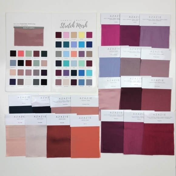 Azazie Dresses & Skirts - Azazie Dress Color Swatch Sample Bundle